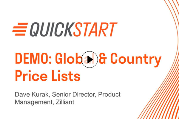 Zilliant Quick Start for Global & Country Price Lists